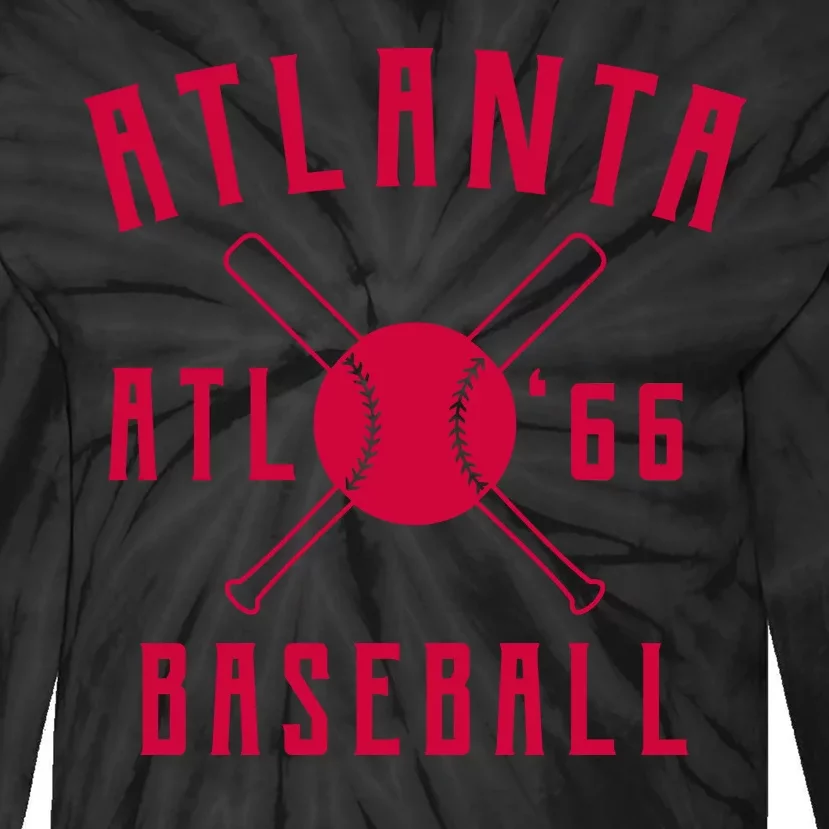 Atlanta Baseball Team Tie-Dye Long Sleeve Shirt