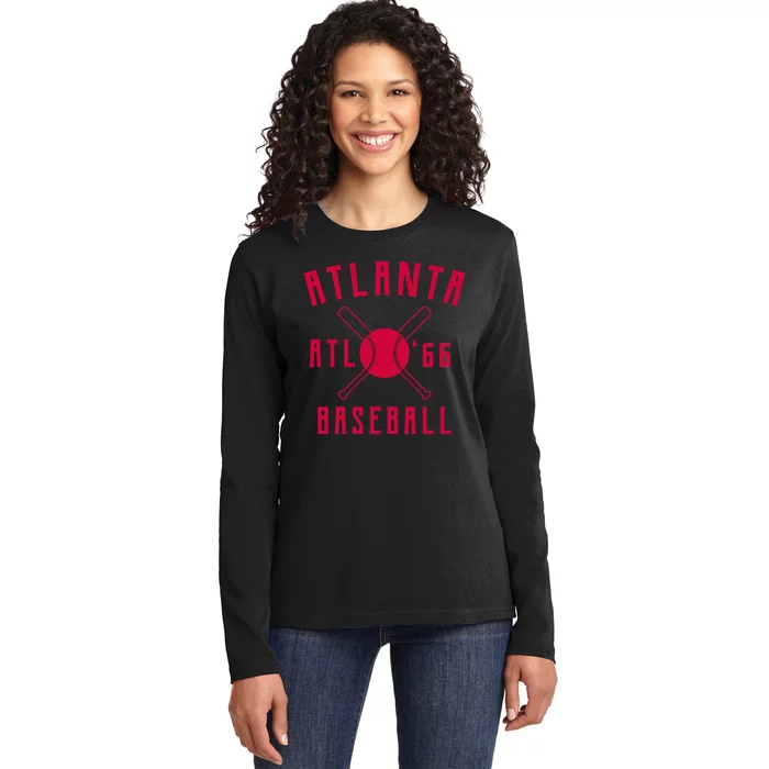 Atlanta Baseball Team Ladies Long Sleeve Shirt