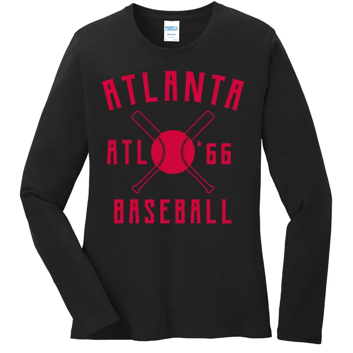 Atlanta Baseball Team Ladies Long Sleeve Shirt