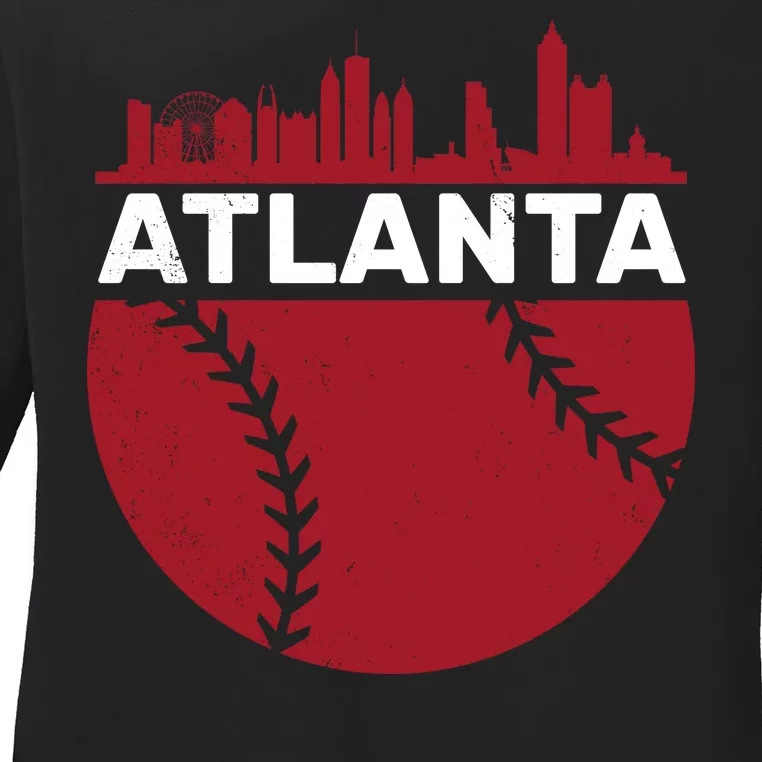 Atlanta Fan Baseball City Ladies Long Sleeve Shirt