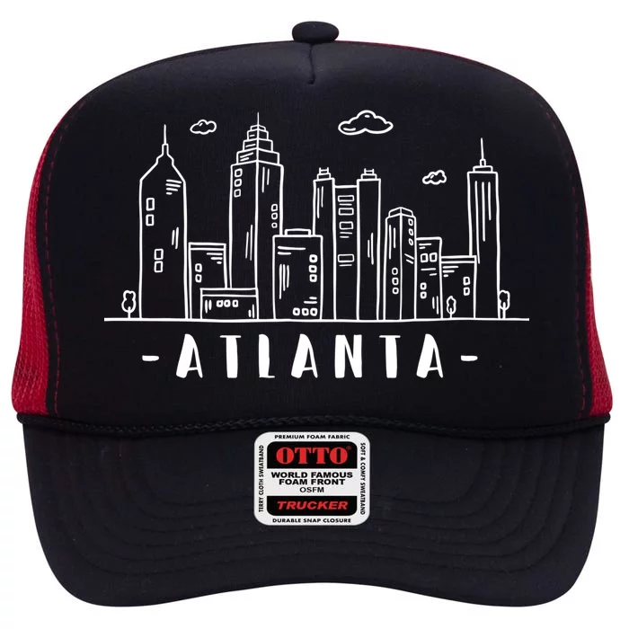 Atlanta Skyline High Crown Mesh Trucker Hat