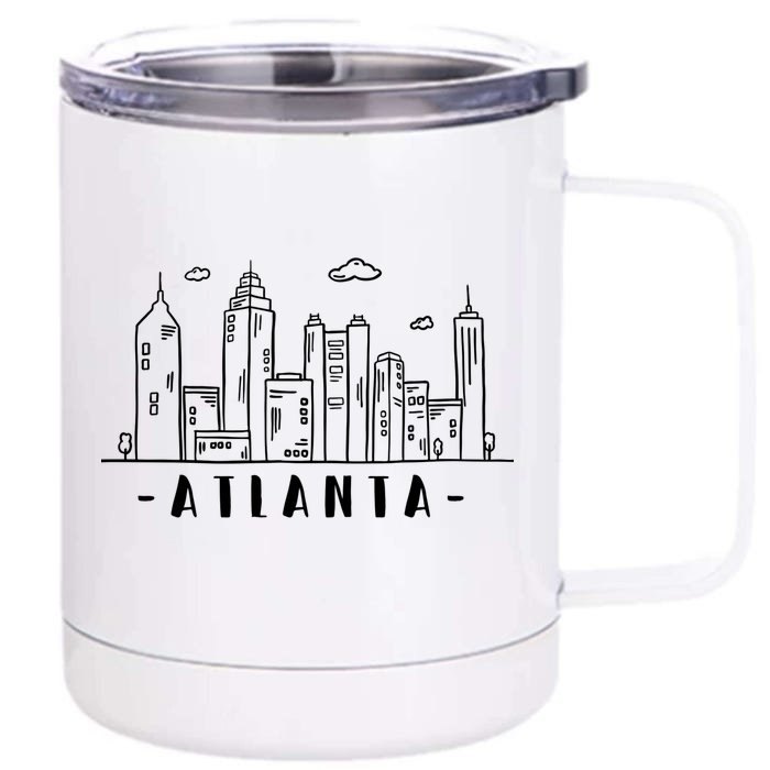 Atlanta Skyline Front & Back 12oz Stainless Steel Tumbler Cup