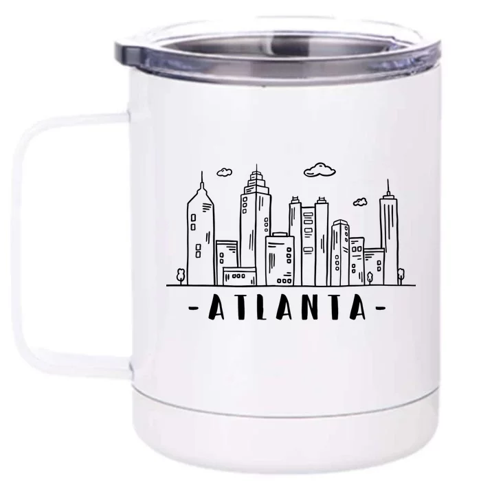 Atlanta Skyline Front & Back 12oz Stainless Steel Tumbler Cup