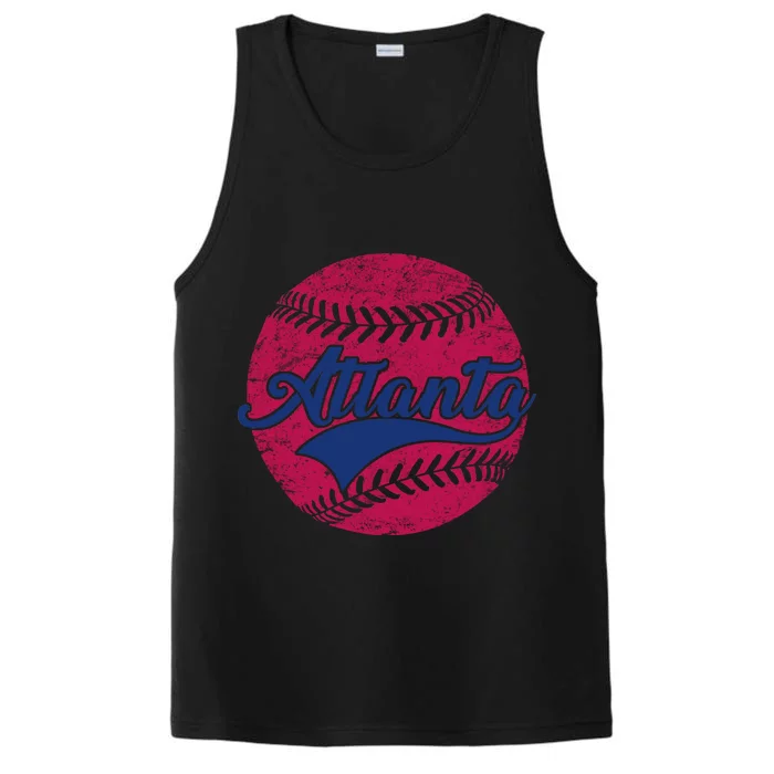 Atlanta Vintage Baseball Fan Performance Tank