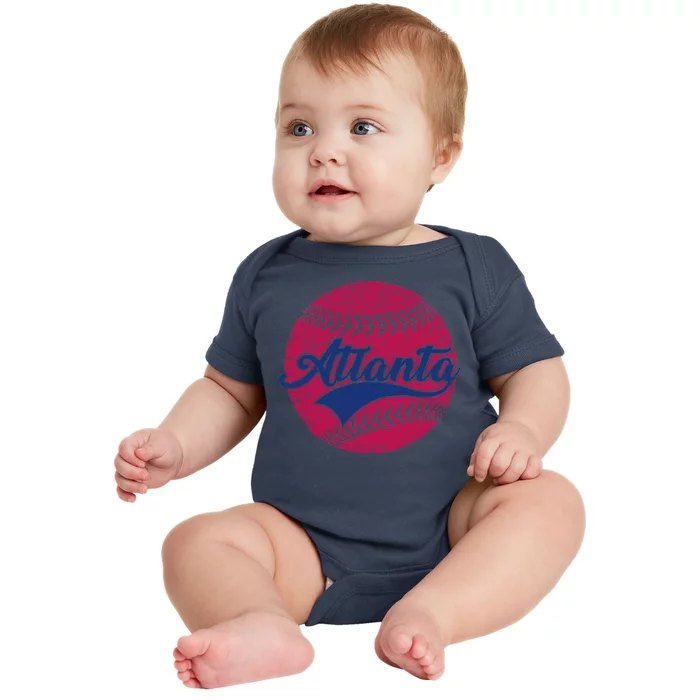 Atlanta Vintage Baseball Fan Baby Bodysuit