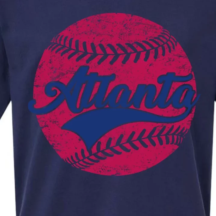 Atlanta Vintage Baseball Fan Sueded Cloud Jersey T-Shirt