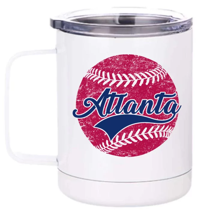 Atlanta Vintage Baseball Fan Front & Back 12oz Stainless Steel Tumbler Cup