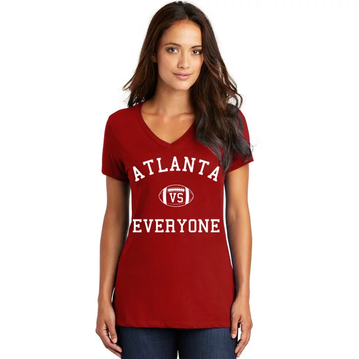 Atlanta Vs Everyone Football Sports Fans Women's V-Neck T-Shirt