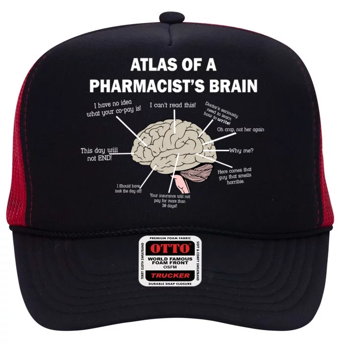 Atlas of A Pharmacist's Brain High Crown Mesh Trucker Hat