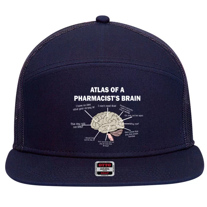 Atlas of A Pharmacist's Brain 7 Panel Mesh Trucker Snapback Hat