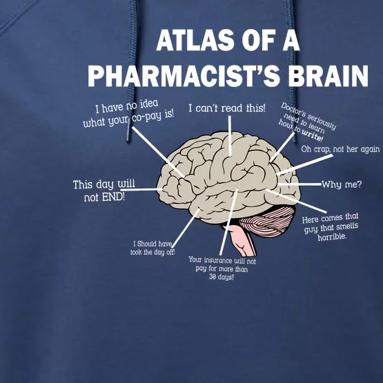 Atlas of A Pharmacist's Brain Performance Fleece Hoodie