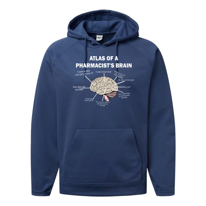 Atlas of A Pharmacist's Brain Performance Fleece Hoodie