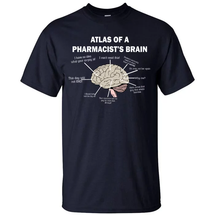 Atlas of A Pharmacist's Brain Tall T-Shirt