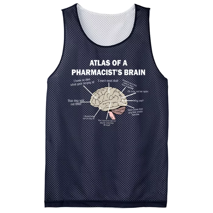 Atlas of A Pharmacist's Brain Mesh Reversible Basketball Jersey Tank