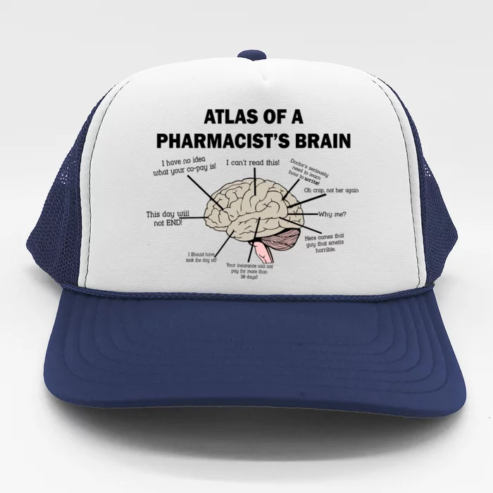 Atlas of A Pharmacist's Brain Trucker Hat