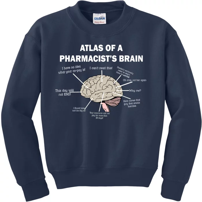 Atlas of A Pharmacist's Brain Kids Sweatshirt