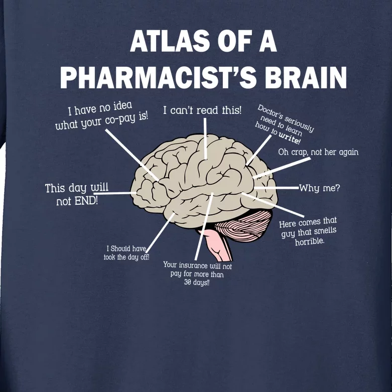 Atlas of A Pharmacist's Brain Kids Long Sleeve Shirt