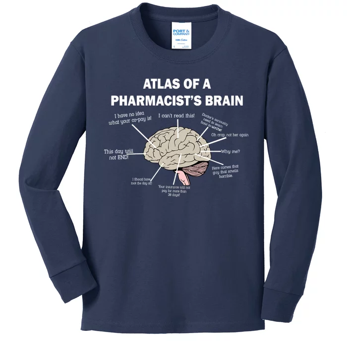 Atlas of A Pharmacist's Brain Kids Long Sleeve Shirt