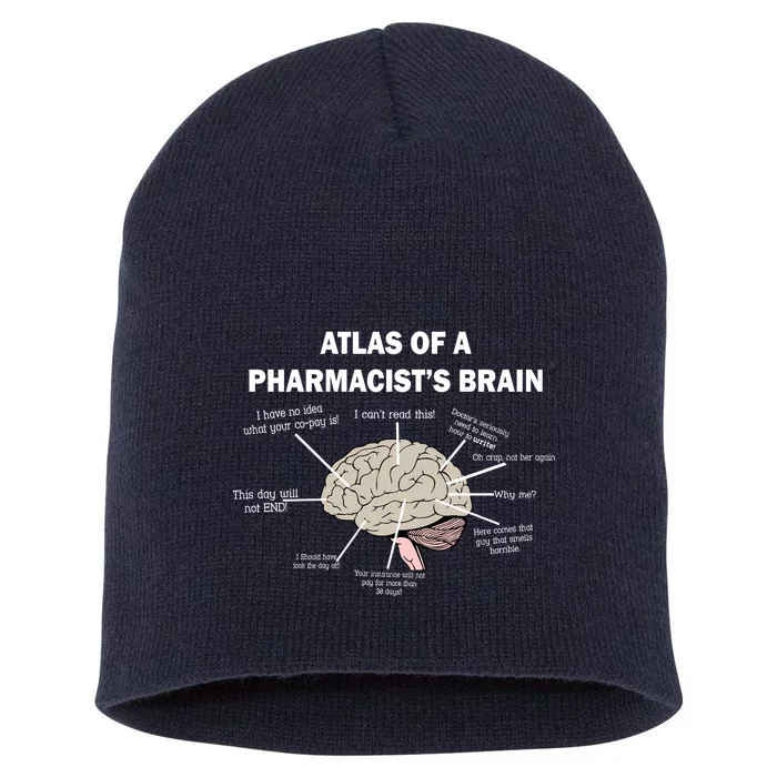 Atlas of A Pharmacist's Brain Short Acrylic Beanie