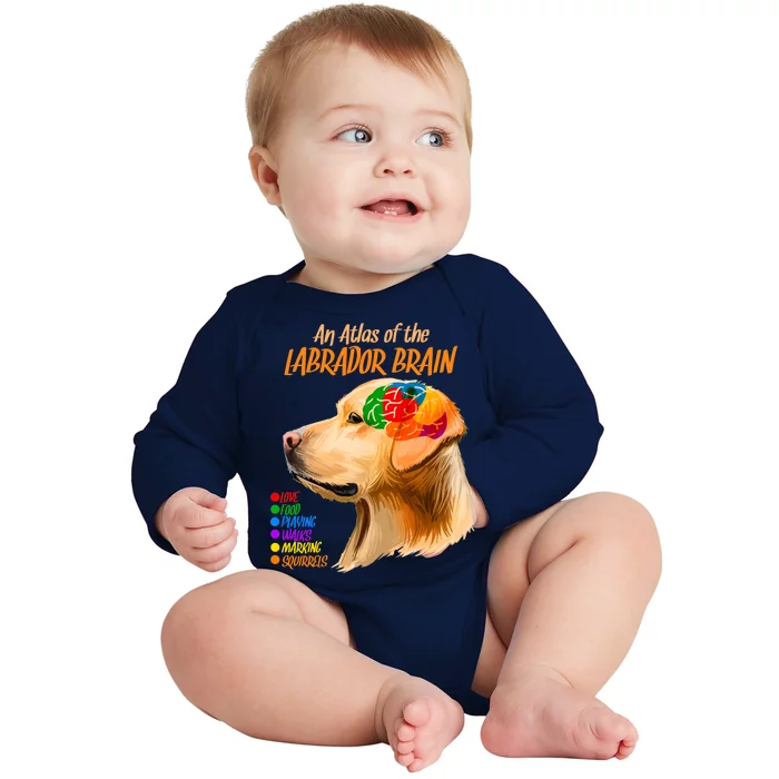 Atlas of The Labrador Retriever Brain Baby Long Sleeve Bodysuit