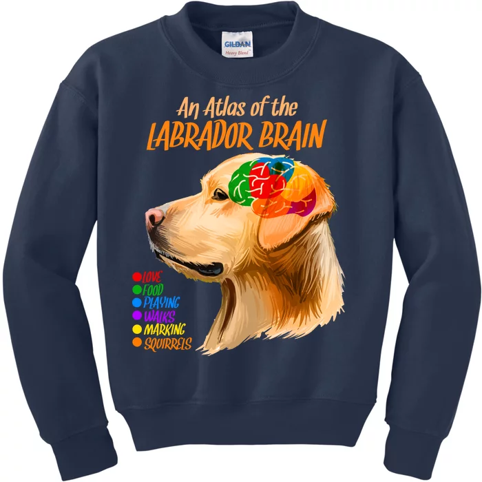 Atlas of The Labrador Retriever Brain Kids Sweatshirt