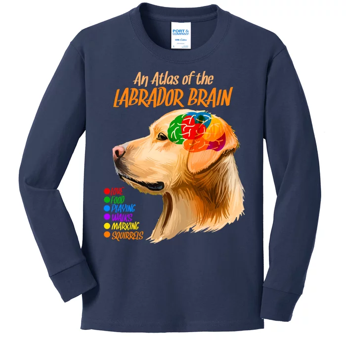 Atlas of The Labrador Retriever Brain Kids Long Sleeve Shirt