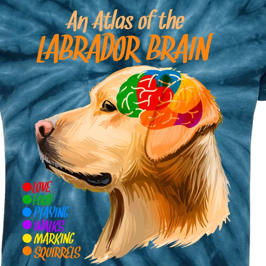 Atlas of The Labrador Retriever Brain Kids Tie-Dye T-Shirt