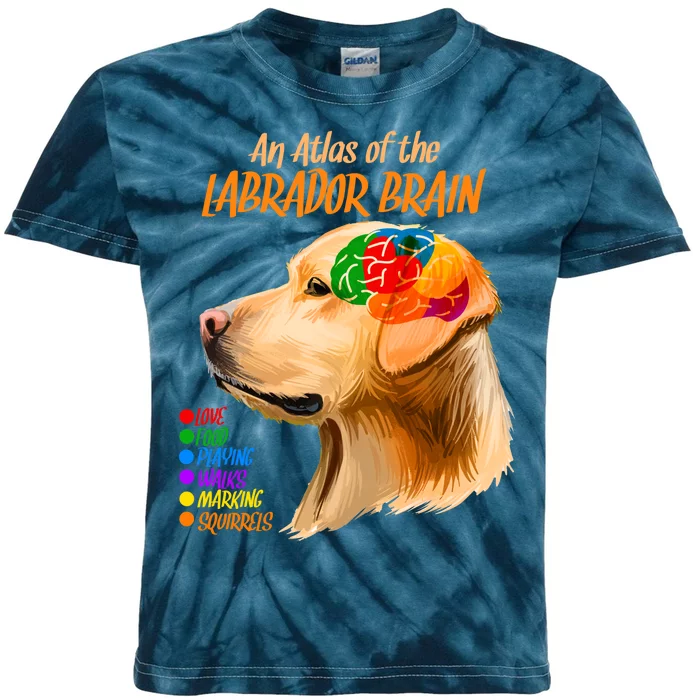 Atlas of The Labrador Retriever Brain Kids Tie-Dye T-Shirt