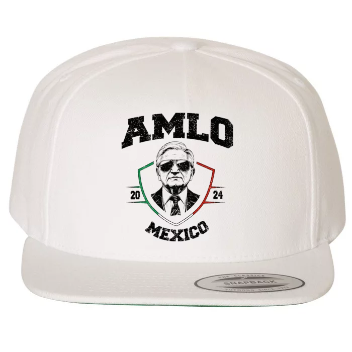 Amlo Tricolor Mexican Flag Mexican President 2024 Wool Snapback Cap