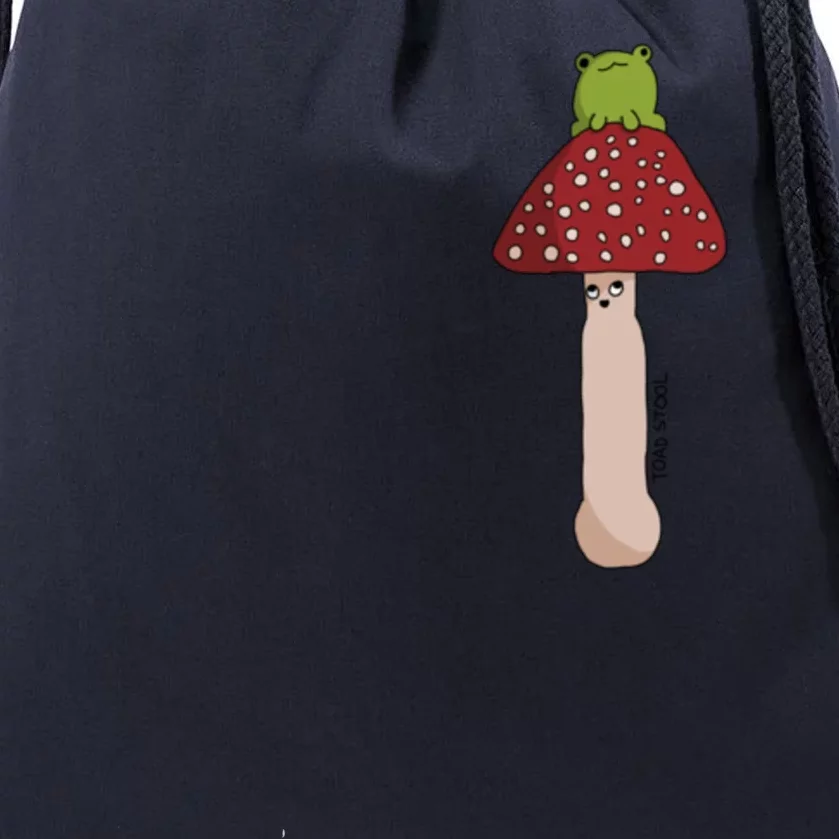 A Toadstool Mushroom With A Little Friend Drawstring Bag