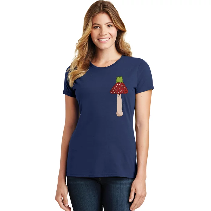 A Toadstool Mushroom With A Little Friend Women's T-Shirt