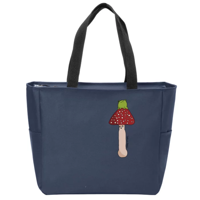 A Toadstool Mushroom With A Little Friend Zip Tote Bag