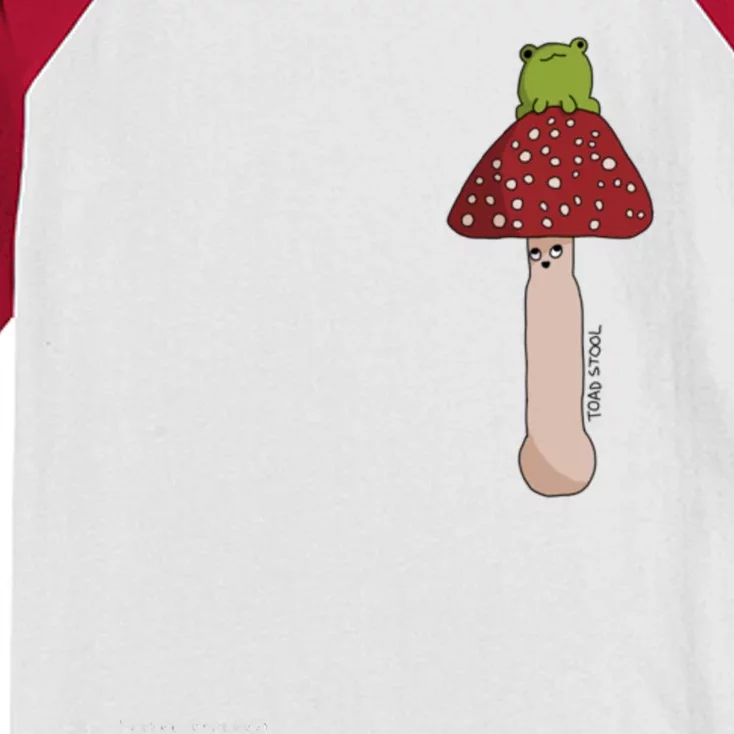 A Toadstool Mushroom With A Little Friend Kids Colorblock Raglan Jersey