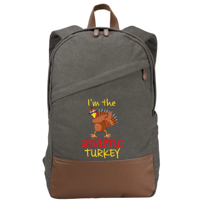 Athletic Turkey Matching Family Group Thanksgiving Party Cotton Canvas Backpack