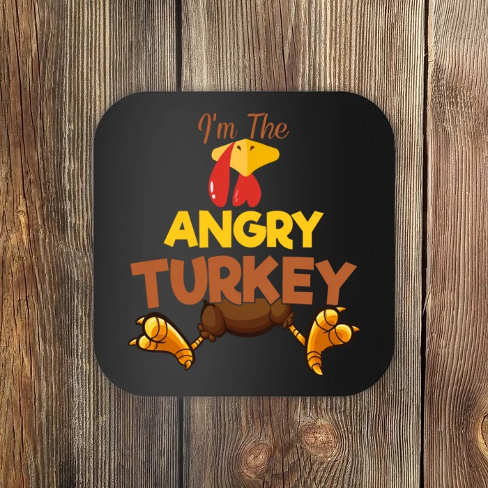 Angry Turkey Matching Family Group Thanksgiving Gifts Coaster