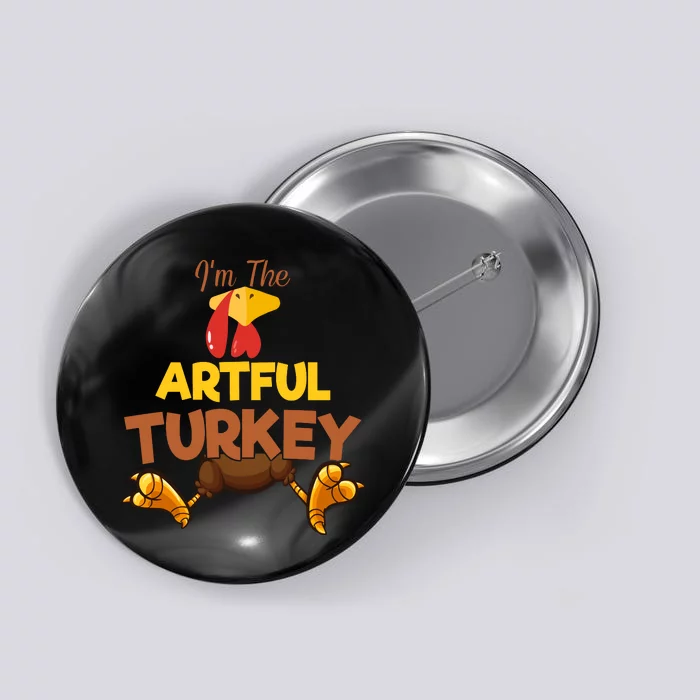 Artful Turkey Matching Family Group Thanksgiving Gifts Button