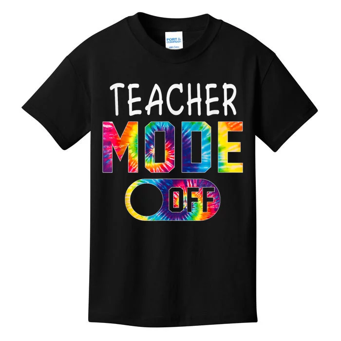 Art Teacher Mode Off Happy Last Day Of School Tie Dye Summer Kids T-Shirt