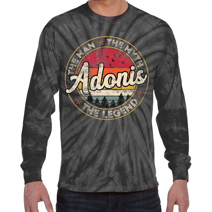 Adonis The Man The Myth The Legend Personalized Name Tie-Dye Long Sleeve Shirt