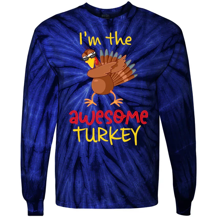 Awesome Turkey Matching Family Group Thanksgiving Party Tie-Dye Long Sleeve Shirt