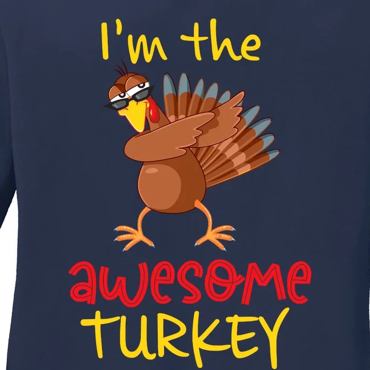 Awesome Turkey Matching Family Group Thanksgiving Party Ladies Long Sleeve Shirt