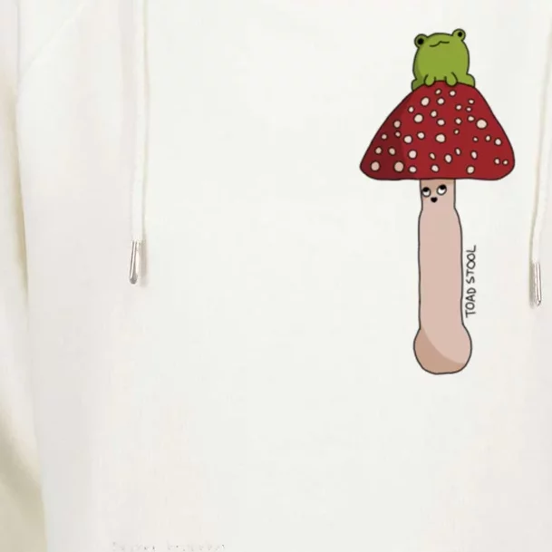 A Toadstool Mushroom With A Little Friend Womens Funnel Neck Pullover Hood