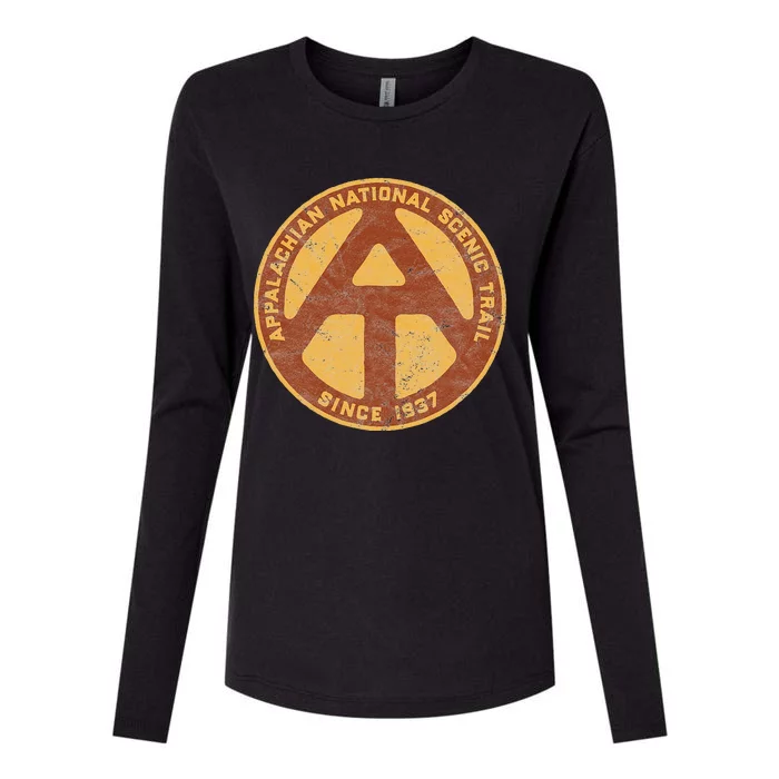 Appalachian Trail Marker Retro National Scenic Trail Womens Cotton Relaxed Long Sleeve T-Shirt