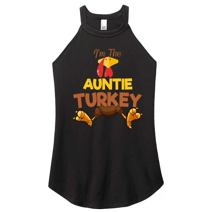 Auntie Turkey Matching Family Group Thanksgiving Gifts Women’s Perfect Tri Rocker Tank