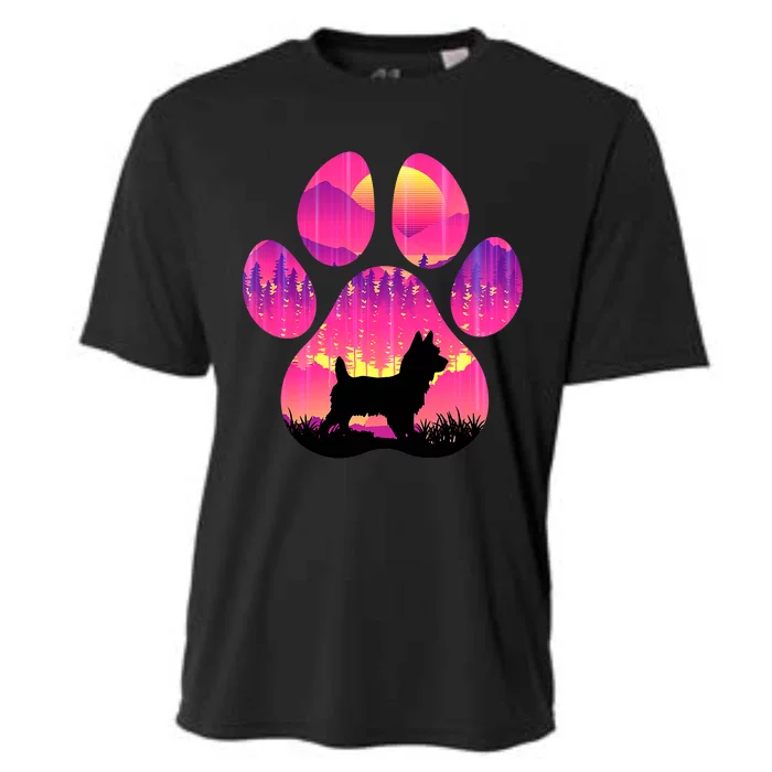 Australian Terrier Mom Dad Tie Dye Dog Paw Lover Cooling Performance Crew T-Shirt