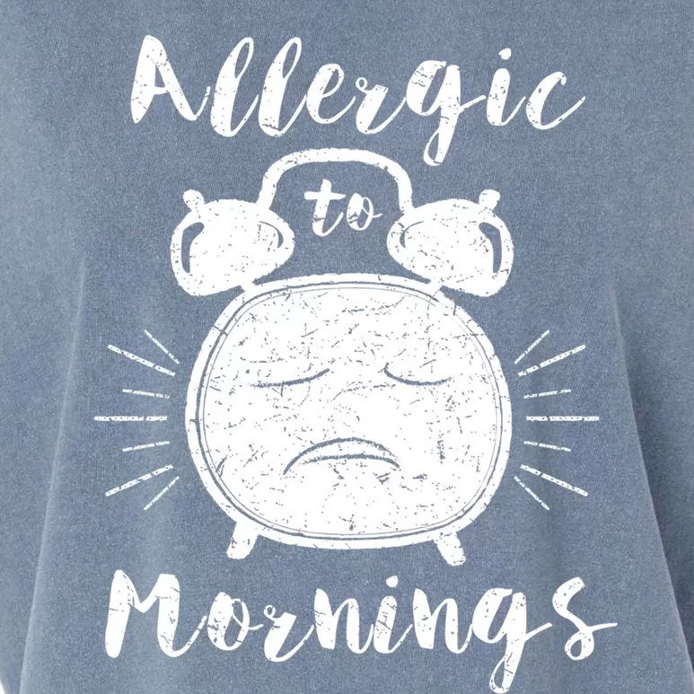 Allergic To Mornings Funny Morning Person Hate Alarm Clock Cute Gift Garment-Dyed Women's Muscle Tee