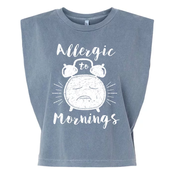 Allergic To Mornings Funny Morning Person Hate Alarm Clock Cute Gift Garment-Dyed Women's Muscle Tee