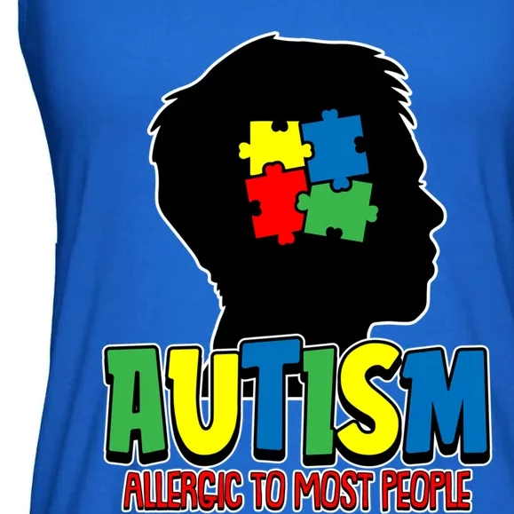 Allergic To Most People Autistic Support Autism Awareness Gift Ladies Essential Flowy Tank