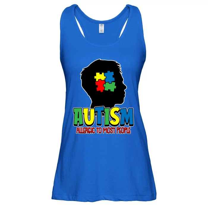 Allergic To Most People Autistic Support Autism Awareness Gift Ladies Essential Flowy Tank