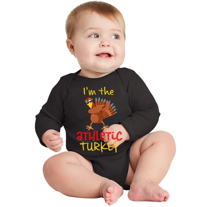 Athletic Turkey Matching Family Group Thanksgiving Party Baby Long Sleeve Bodysuit