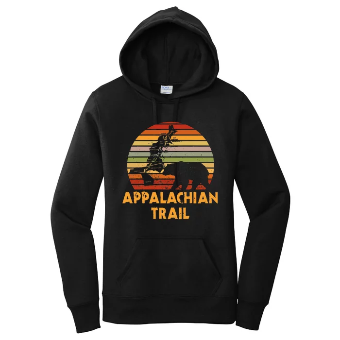 Appalachian Trail Map With Bear Women's Pullover Hoodie